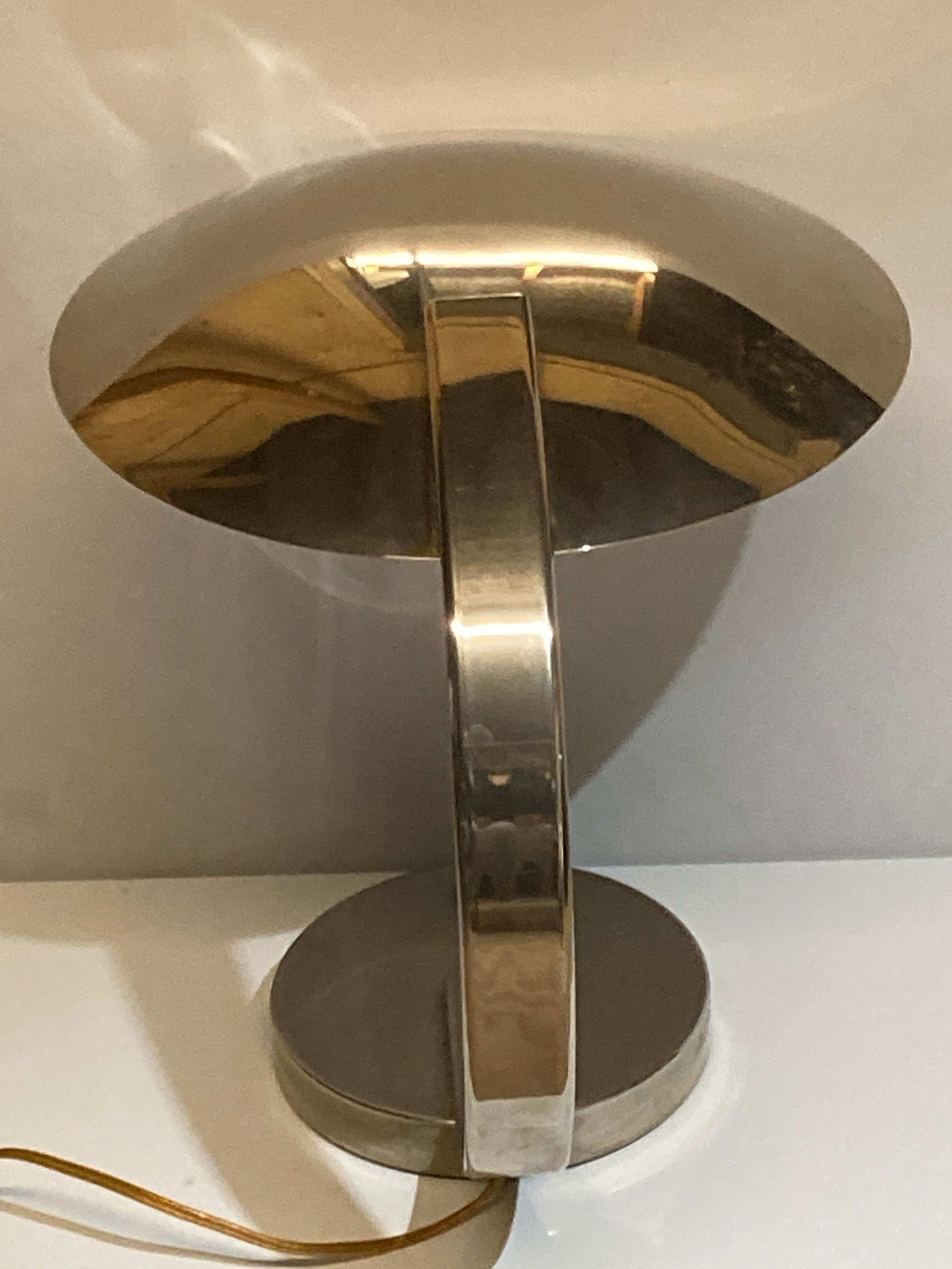 Pair of UFO Art Deco style desk or table lamps by Disderot for Soka, France 1970s