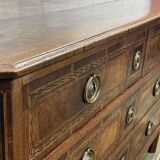 Louis XVI period chest of drawers in walnut, oak and fir, 18th century