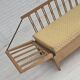 1970s, Swedish drop arm sofa/daybed, furniture fabric, oak wood.