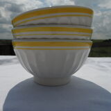 3 bowls faience yellow edging