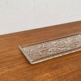 Vintage German floral glass cake plate by Walther Glas, 1970s.