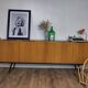 Scandinavian teak and metal sideboard