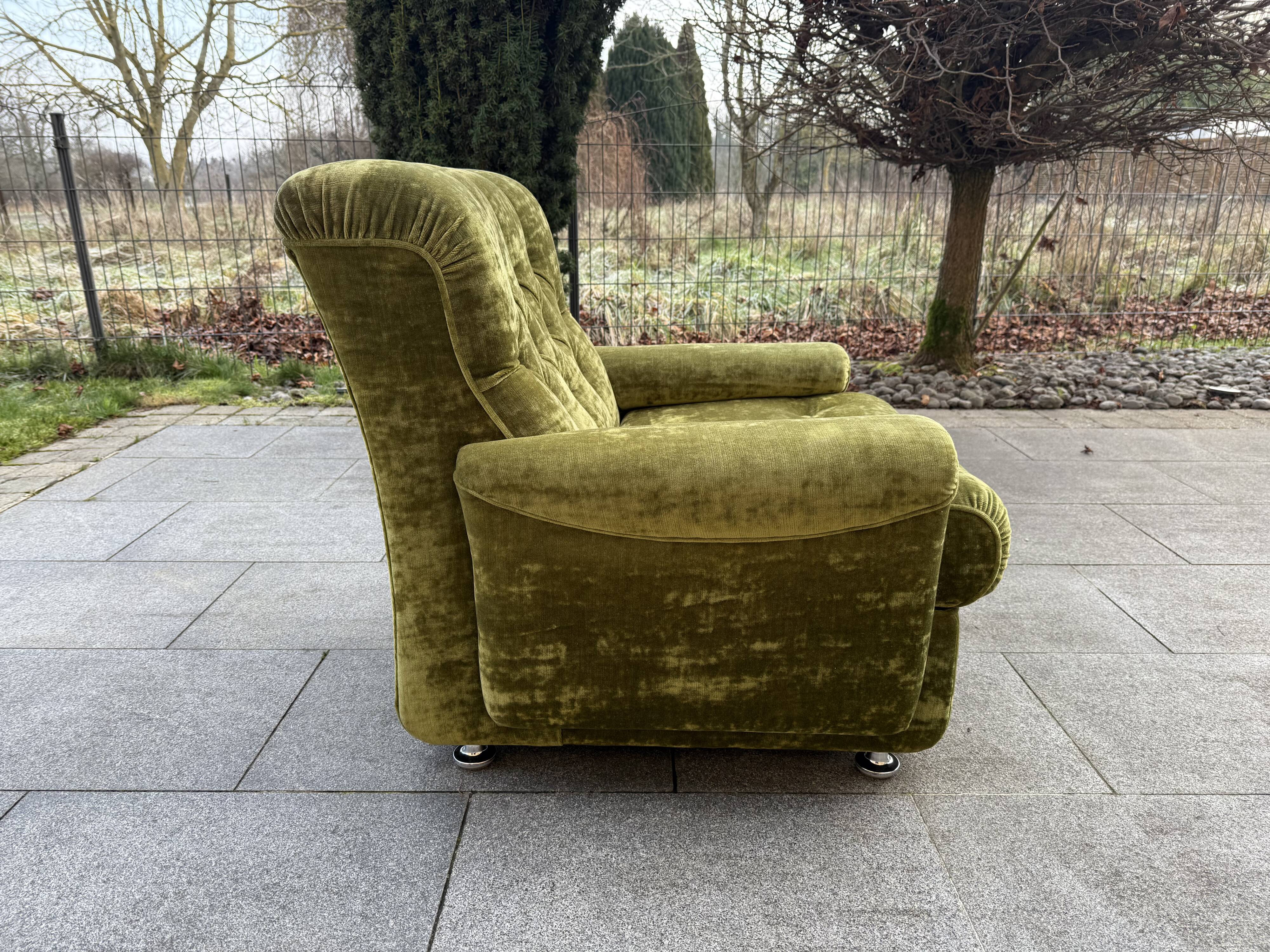 Fauteuil Velours Vert année 70