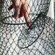 Antique French wire fishing basket