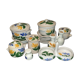 Earthenware service 1970 freehand painted decoration