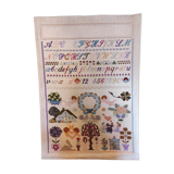 French vintage very large cross stitch sample exercise, 1977