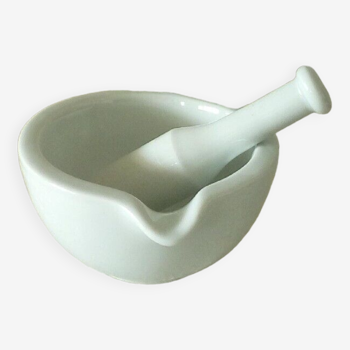 White porcelain apothecary mortar and pestle