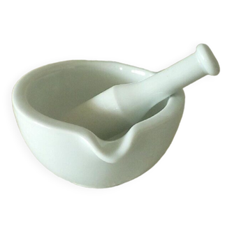 White porcelain apothecary mortar and pestle