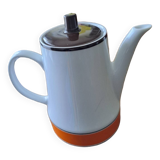 Orange and white teapot
