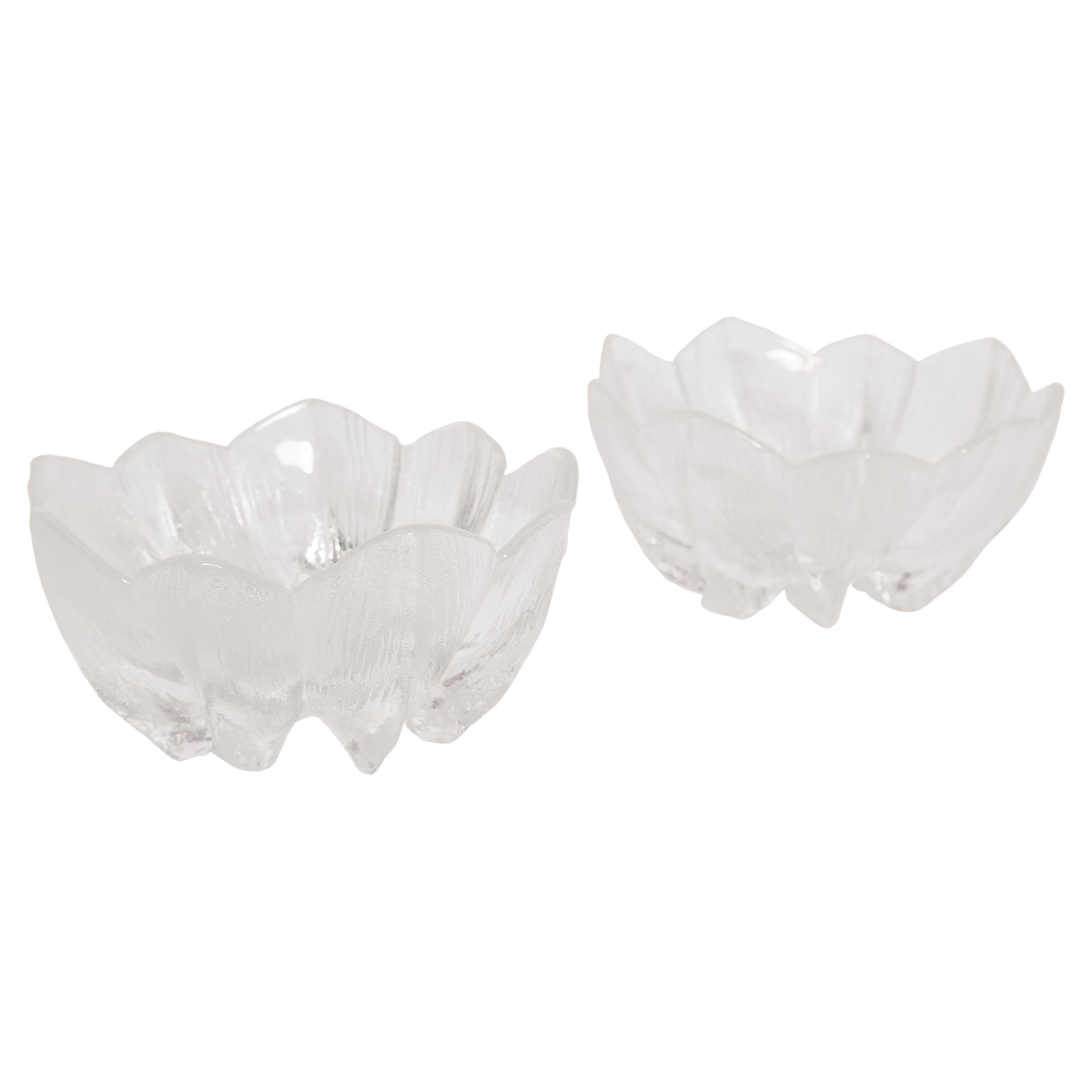 Pair of decorative transparent glass bowls designed by Jan Sylwester Drost, Europe, 1960s.
