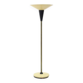 Lampe sur pied avec réflecteur en métal blanc, années 1940