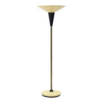 Floor lamp with white metal reflector, 1940s