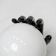 Main wall lamp in black ceramic 1960 original opaline globe