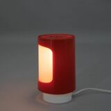 Red and white plastic space age table lamp, 1960s