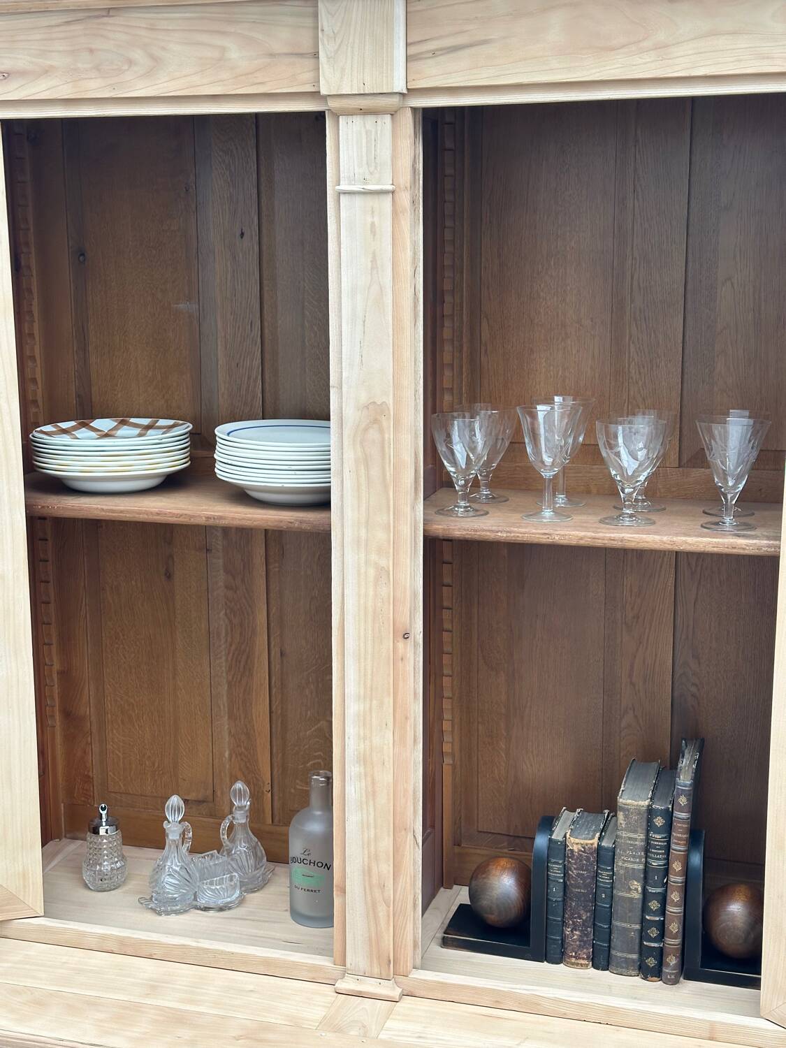 Two-part cherry wood sideboard