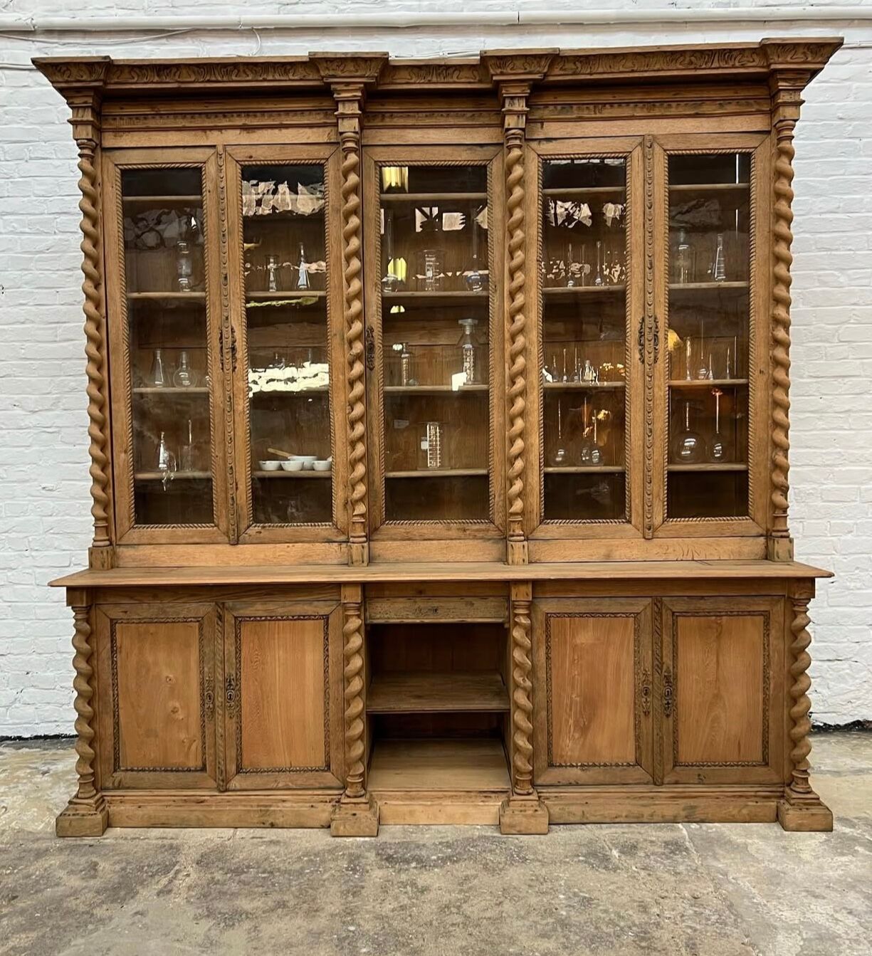 Oak apothecary cabinet, 19th century.