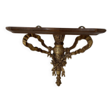 baroque shelf in wood and bronze ribbon