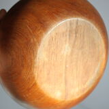 Teak wooden salad bowl and serving spoons, 1970s