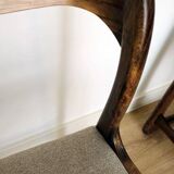 Set of 4 vintage Baumann "Sled" chairs in bent wood.