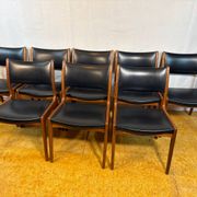 Ensemble de 8 chaises de salle à manger rétro milieu du siècle par Johannes Andersen pour Uldu