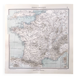 Carte de la France vintage de 1950