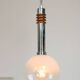 Vintage Italian Chrome and Glass Pendant Lamp