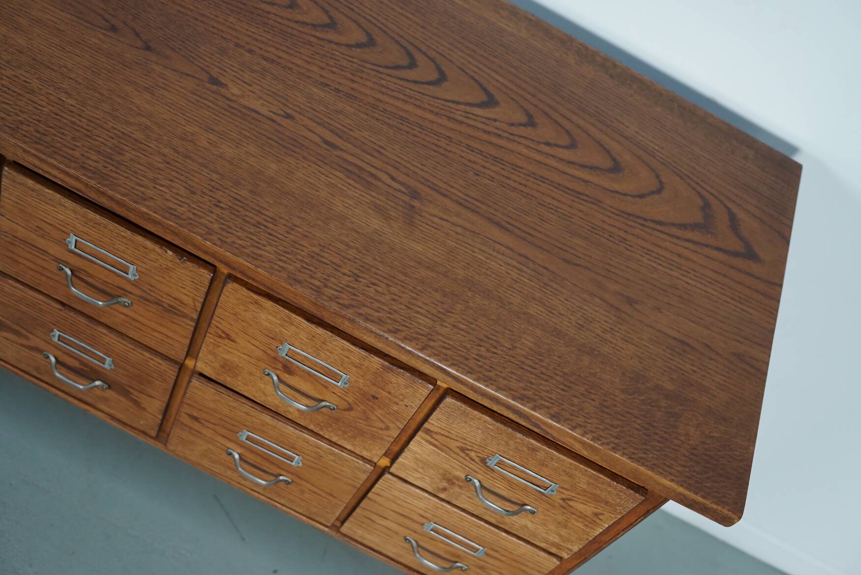 Vintage Dutch Oak Apothecary Sideboard / Filing Cabinet, 1950s