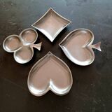 Set of 4 stainless steel empty pockets clover, heart, peak, diamonds