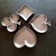 Set of 4 stainless steel empty pockets clover, heart, peak, diamonds