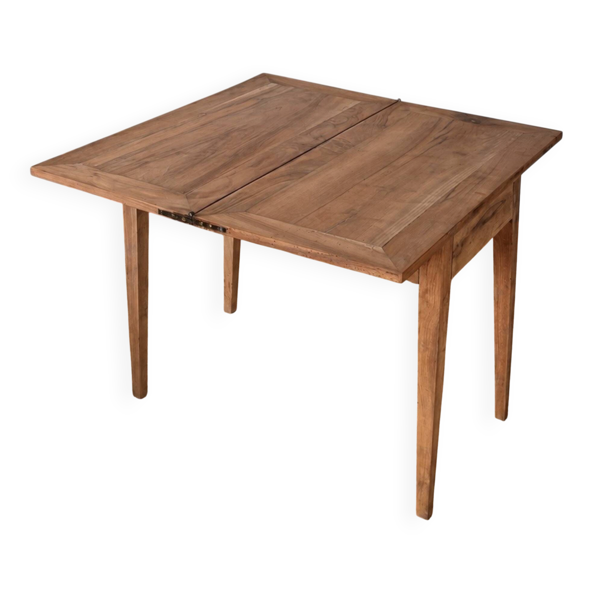 Table portefeuille ancienne extensible en bois massif brut