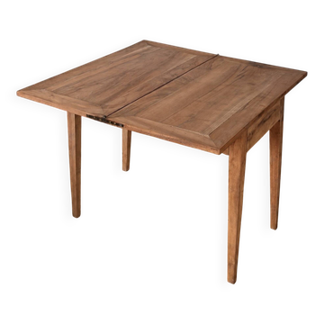 Table portefeuille ancienne extensible en bois massif brut