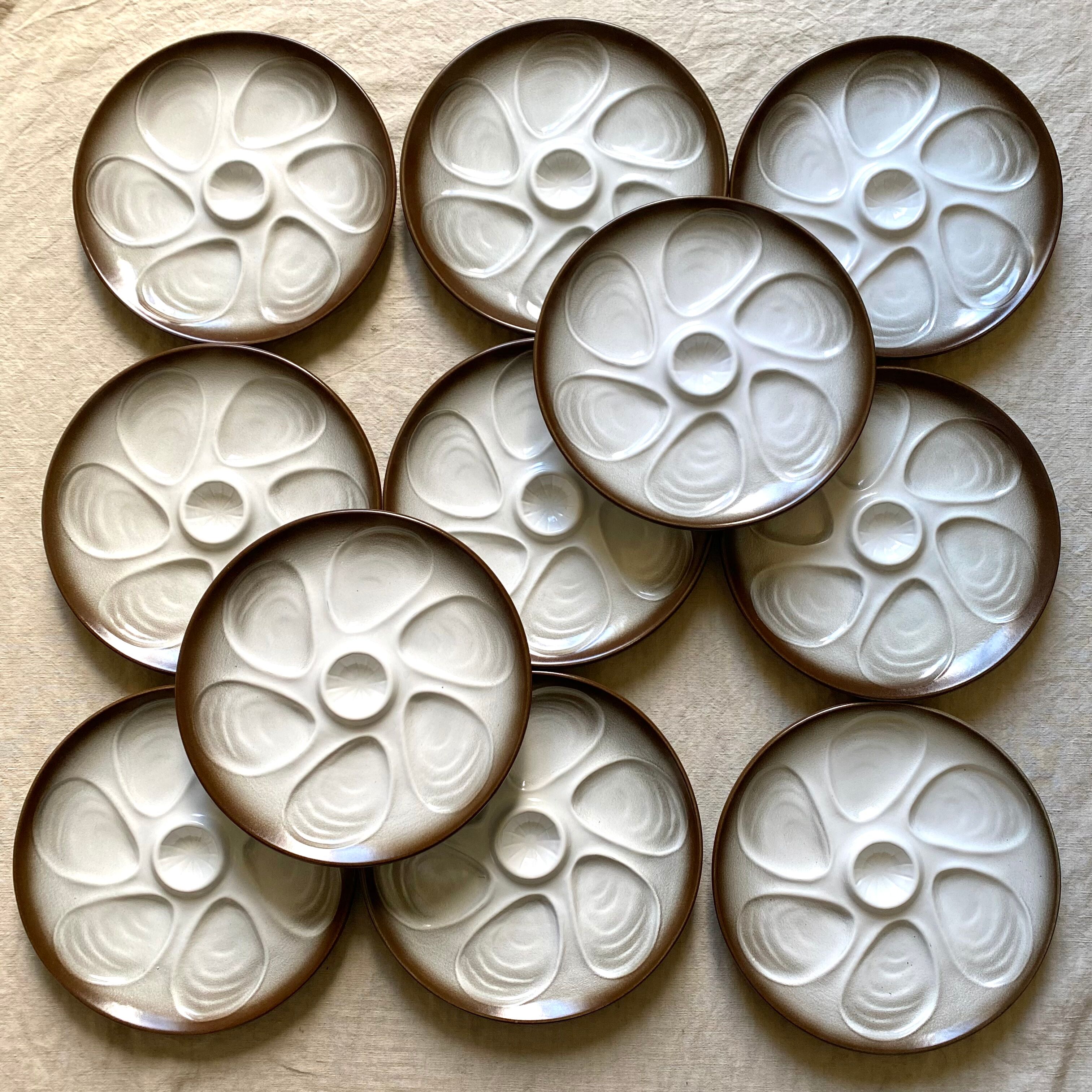 Vintage oyster plates from Salins France