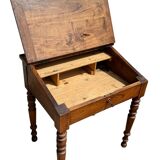 19th century Louis Philippe walnut drop-leaf desk