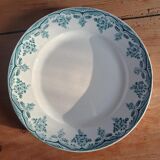 Set 4 flat plates Choisy le Roi XIXth Terre de Fer Boulenger model Bordeaux