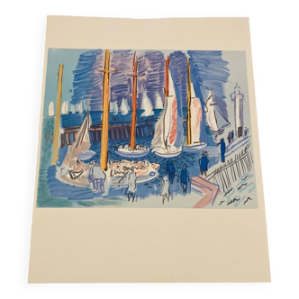Raoul dufy (after) - lithograph "the regatta"