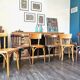 Baumann Stella and Luterma series of 6 mismatched bistro chairs