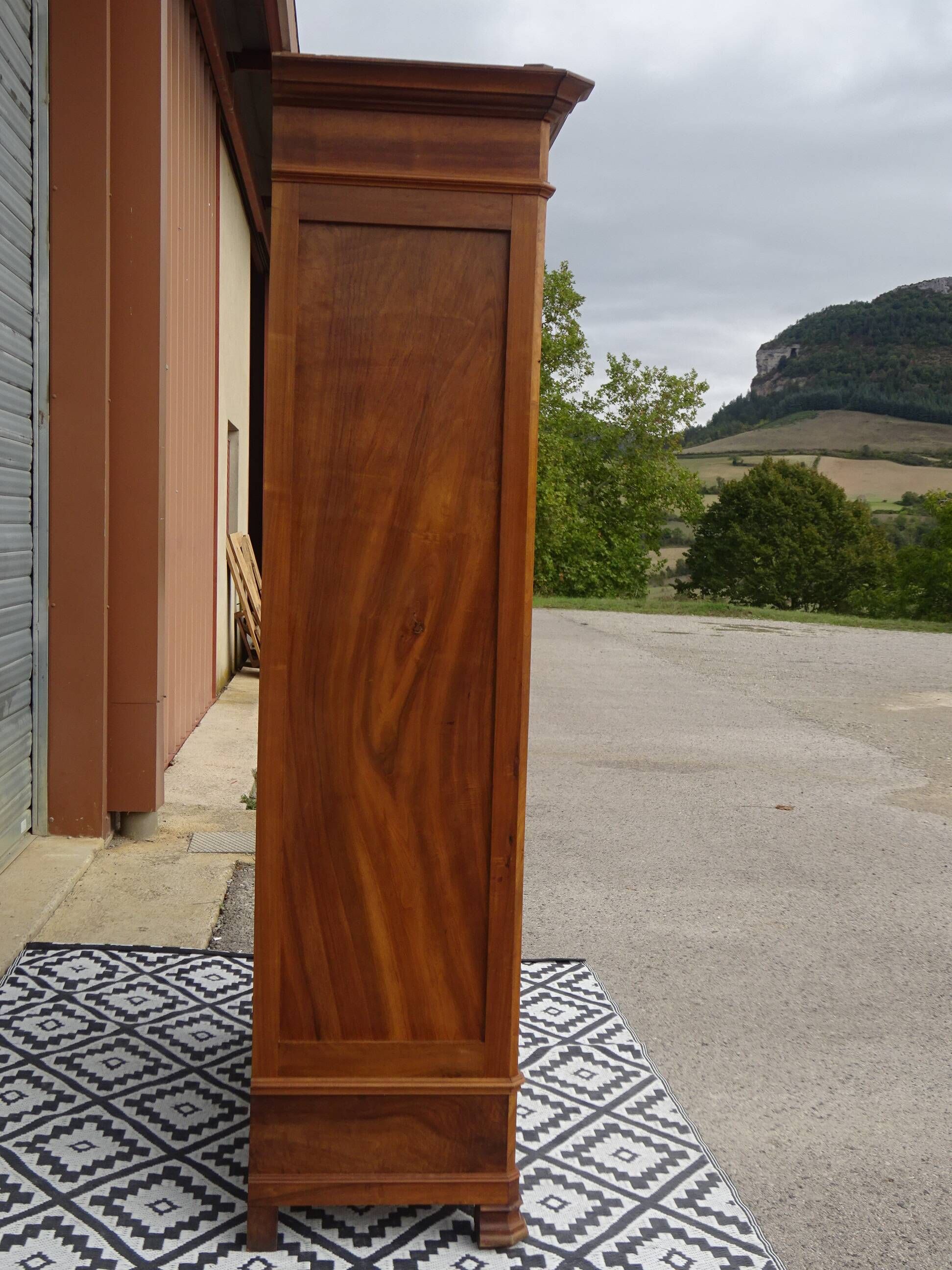 Large antique wardrobe in solid walnut
