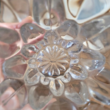 Flared glass vase in the shape of a flower / corolla, bubble effect in the style of Vannes art.