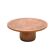 Round vintage brutalist coffee table by VAD Trævarefabrik with copper top