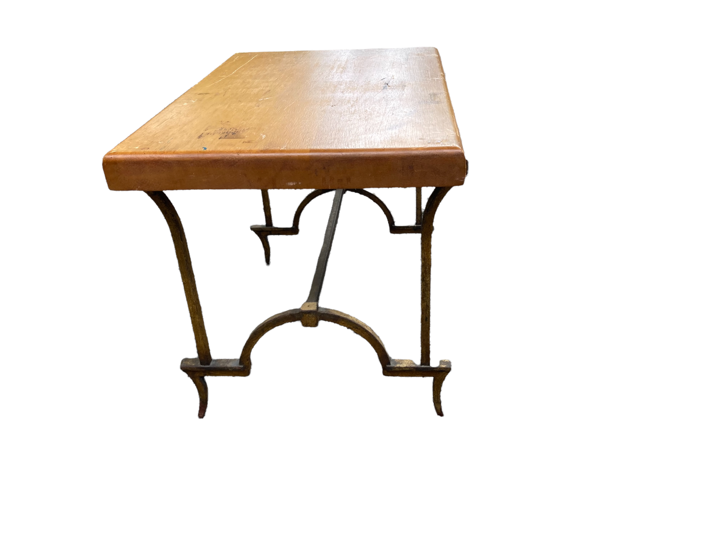 Side table in wood and metal mordoré