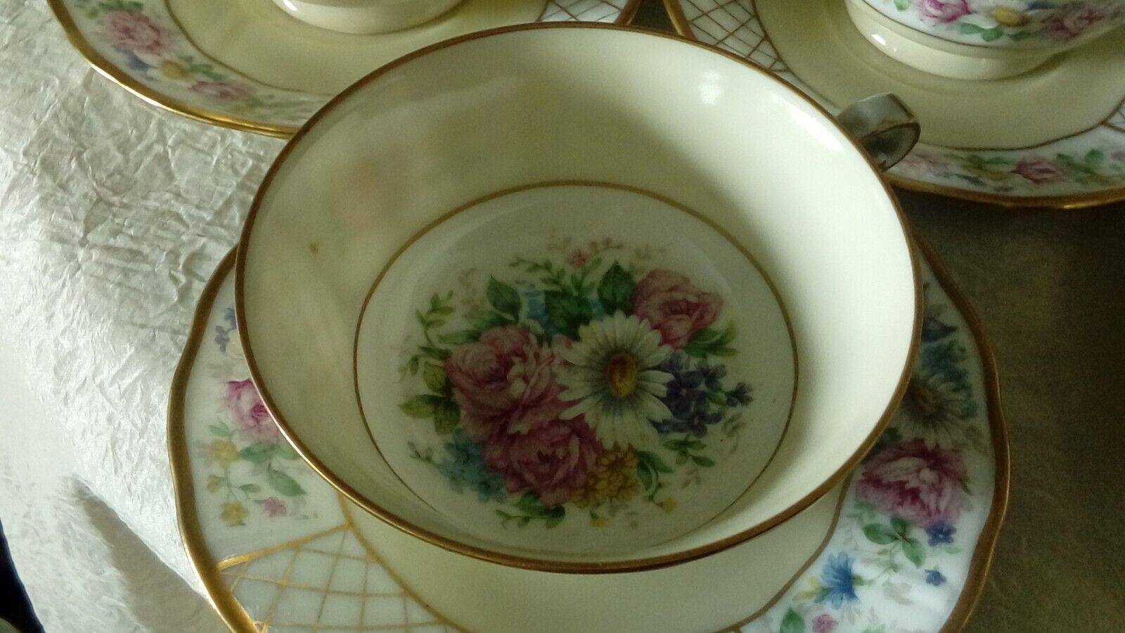 Coffee cup in limoges porcelain bernardaud floral decor