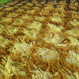 Scandinavian rug wool Rya yellow orange pop 92 x 162 cm