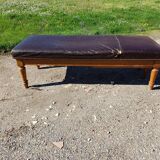 Doctor's bench oak and leather 19th