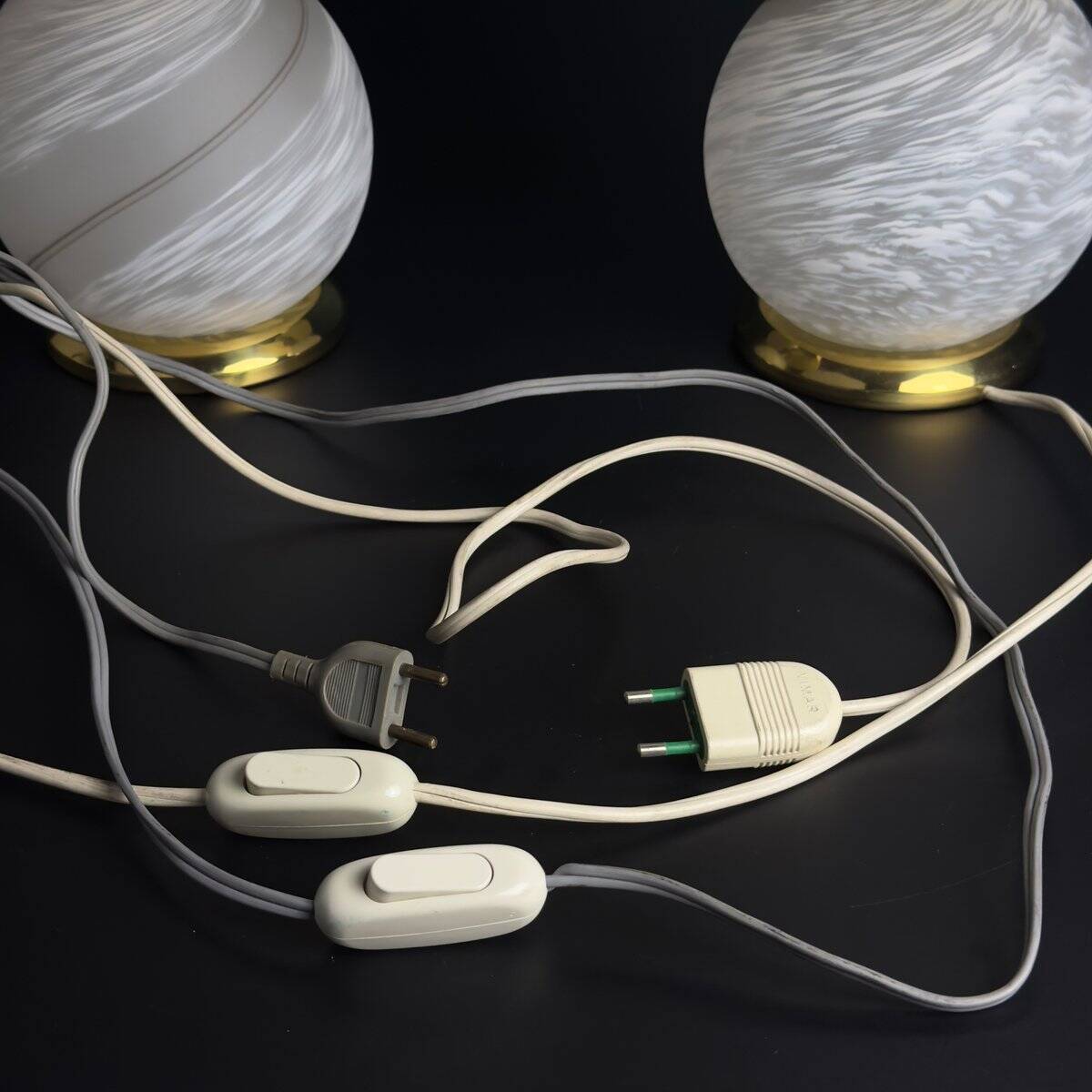 Lampes de table Vintage en verre de Murano, Italie, années 1970, lot de 2