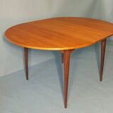 Italian circular teak extendable dining table, 1960s