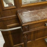 Napoleon III style walnut wardrobe, late 19th century, 3 mirrors, marble top, 8 coat hooks