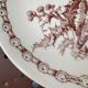 Gien earthenware plates with thistle decoration, set of 6.