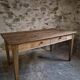 Table à manger rustique de ferme française, deux tiroirs, années 1920–1940