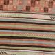 Tapis Kilim rayé vert et orange