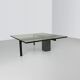KW-1 glass and travertine coffee table by Hank Kwint for Metaform 1980s